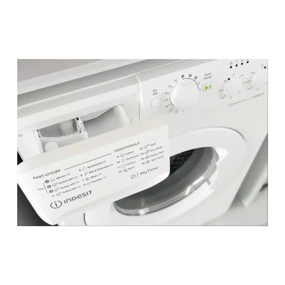 Indesit MTWC91295WUKN Freestanding Washing Machine, 9Kg 1200 rpm, 59.5cm Wide - White | Atlantic Electrics - 40743703544031 