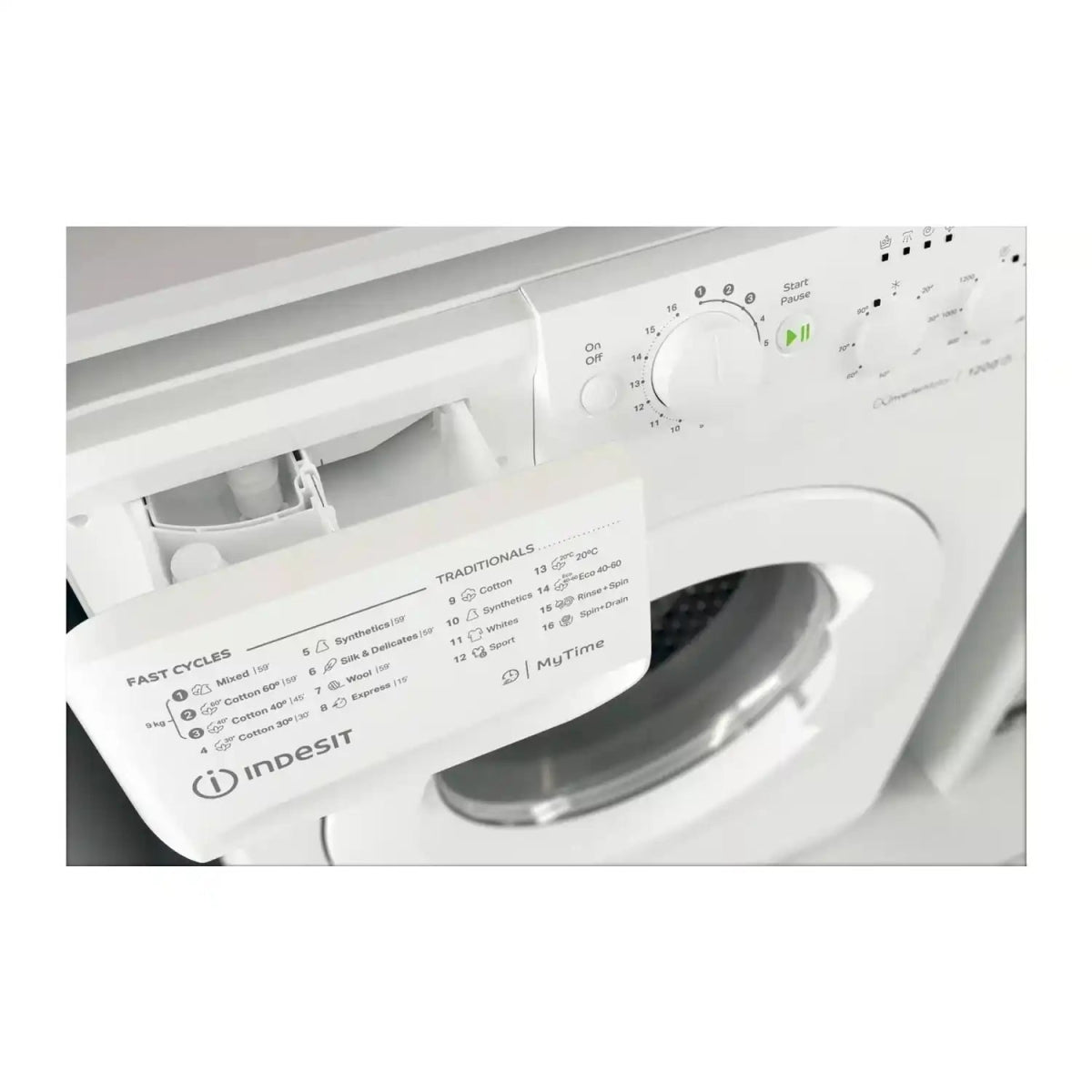 Indesit MTWC91295WUKN Freestanding Washing Machine, 9Kg 1200 rpm, 59.5cm Wide - White | Atlantic Electrics