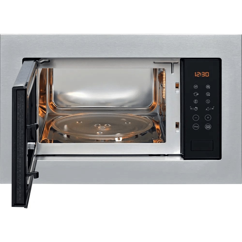 Indesit MWI125GX 25 Litre Built-In Microwave Oven with Grill Function, 59.4cm Wide - Stainless Steel | Atlantic Electrics - 39478104293599 