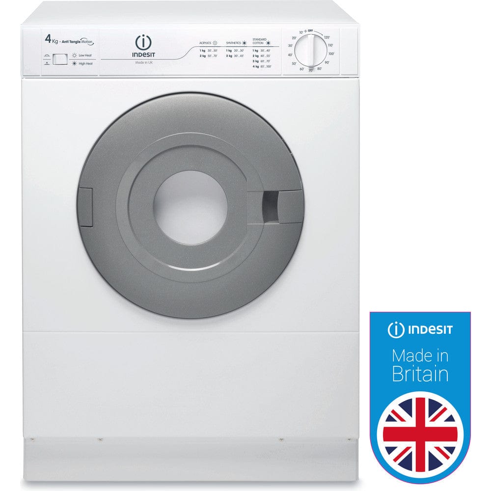Indesit NIS41V 4kg Freestanding Front Vented Tumble Dryer - White | Atlantic Electrics - 39478104817887 