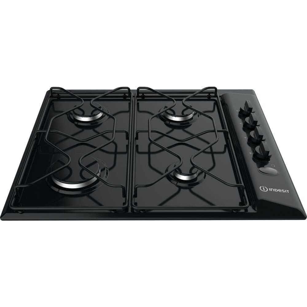 Indesit PAA642IBK Aria 60cm Four Burner Gas Hob Black - Atlantic Electrics - 39478105047263 