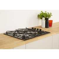 Thumbnail Indesit PAA642IBK Aria 60cm Four Burner Gas Hob Black - 39478105145567