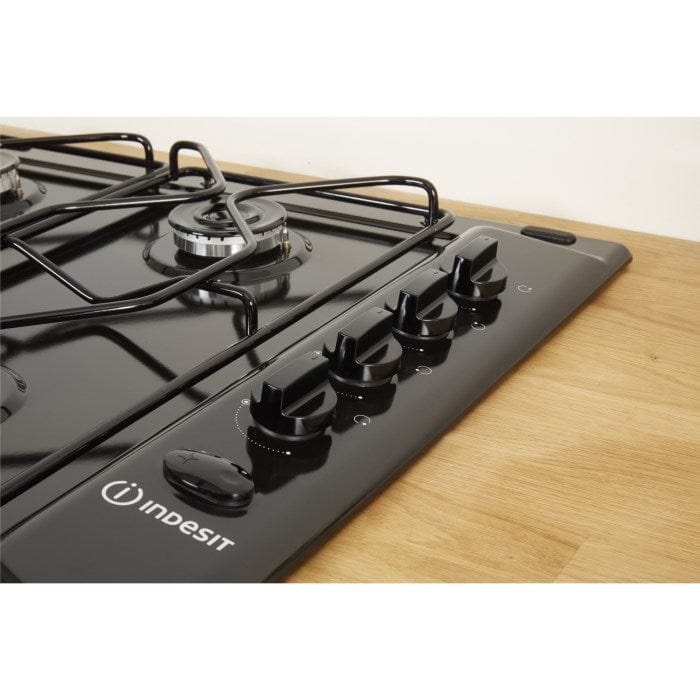 Indesit PAA642IBK Aria 60cm Four Burner Gas Hob Black - Atlantic Electrics - 39478105178335 