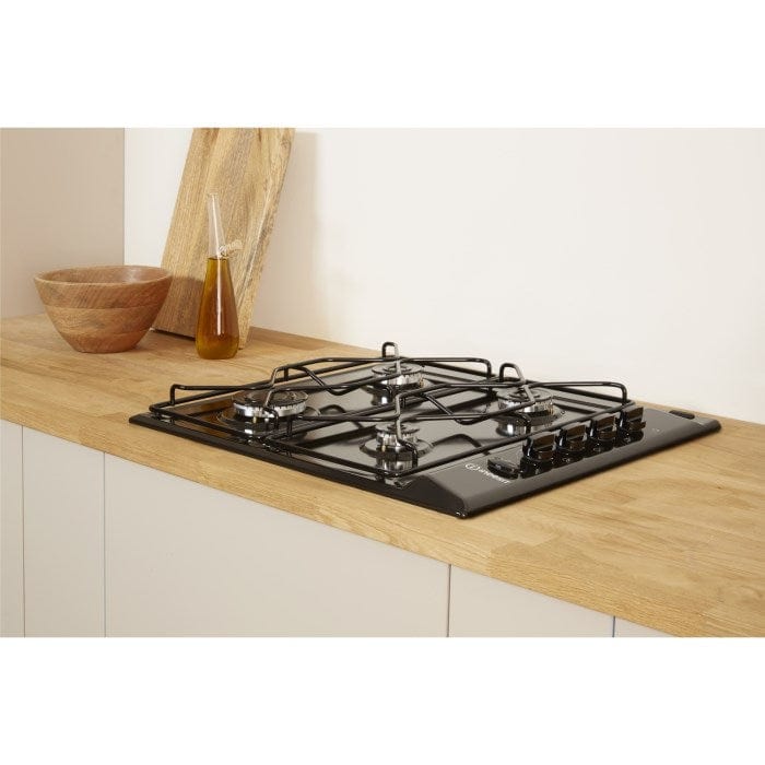 Indesit PAA642IBK Aria 60cm Four Burner Gas Hob Black - Atlantic Electrics - 39478105080031 