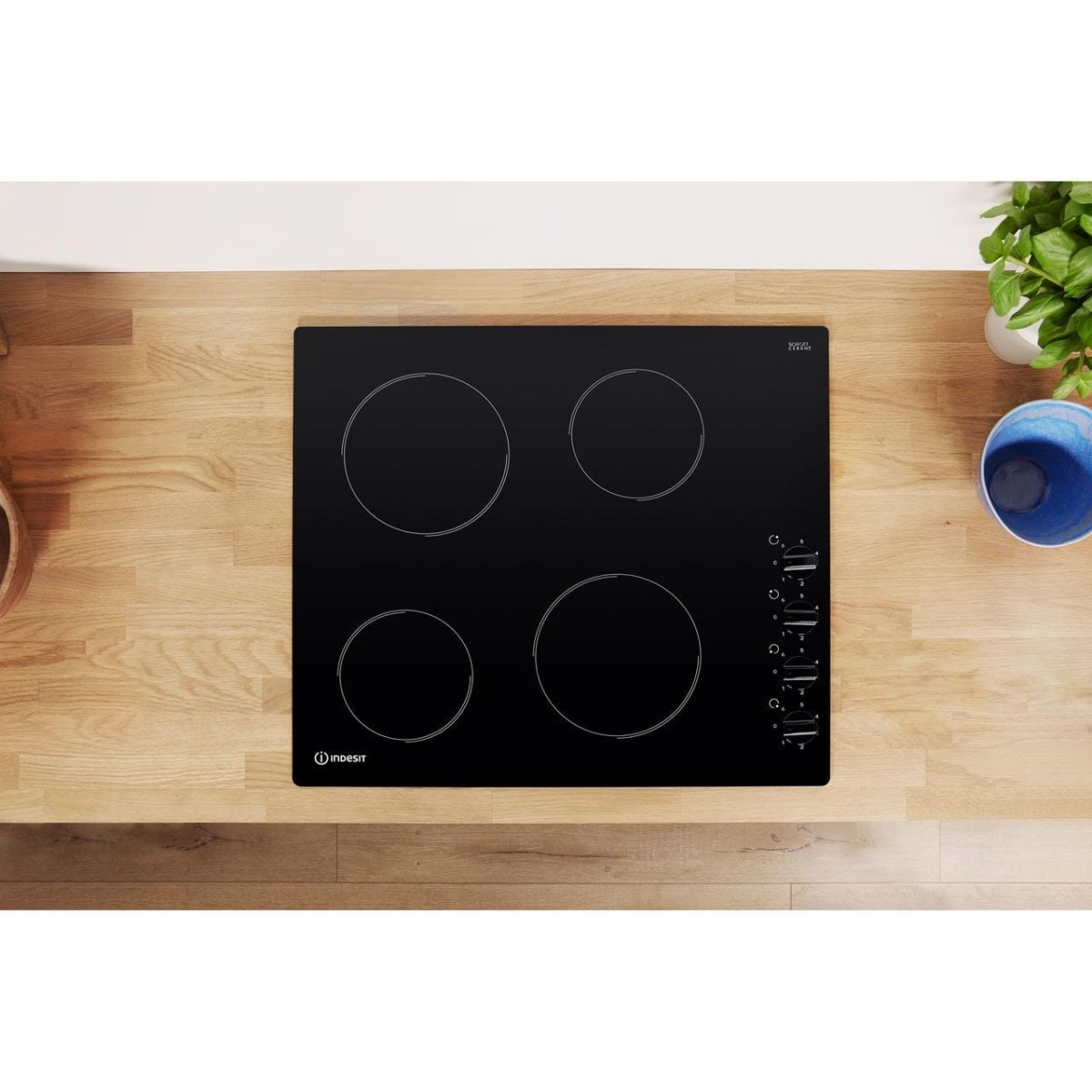 Indesit RI860C 58cm Ceramic Hob - Black | Atlantic Electrics