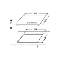 Thumbnail Indesit Aria THP751PIXI Five Burner 75cm Gas Hob - 39478106325215