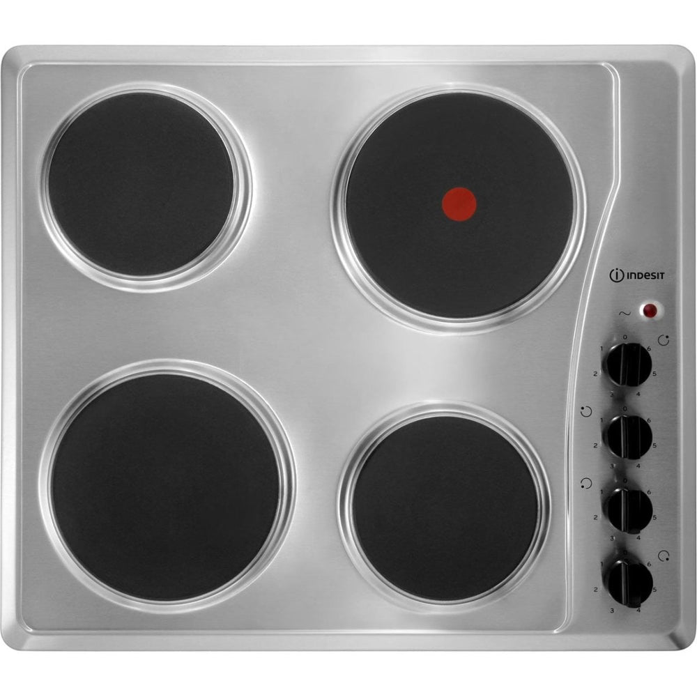 Indesit TI60X 60cm Four Zone Solid Plate Electric Hob - Stainless Steel | Atlantic Electrics - 39478106554591 
