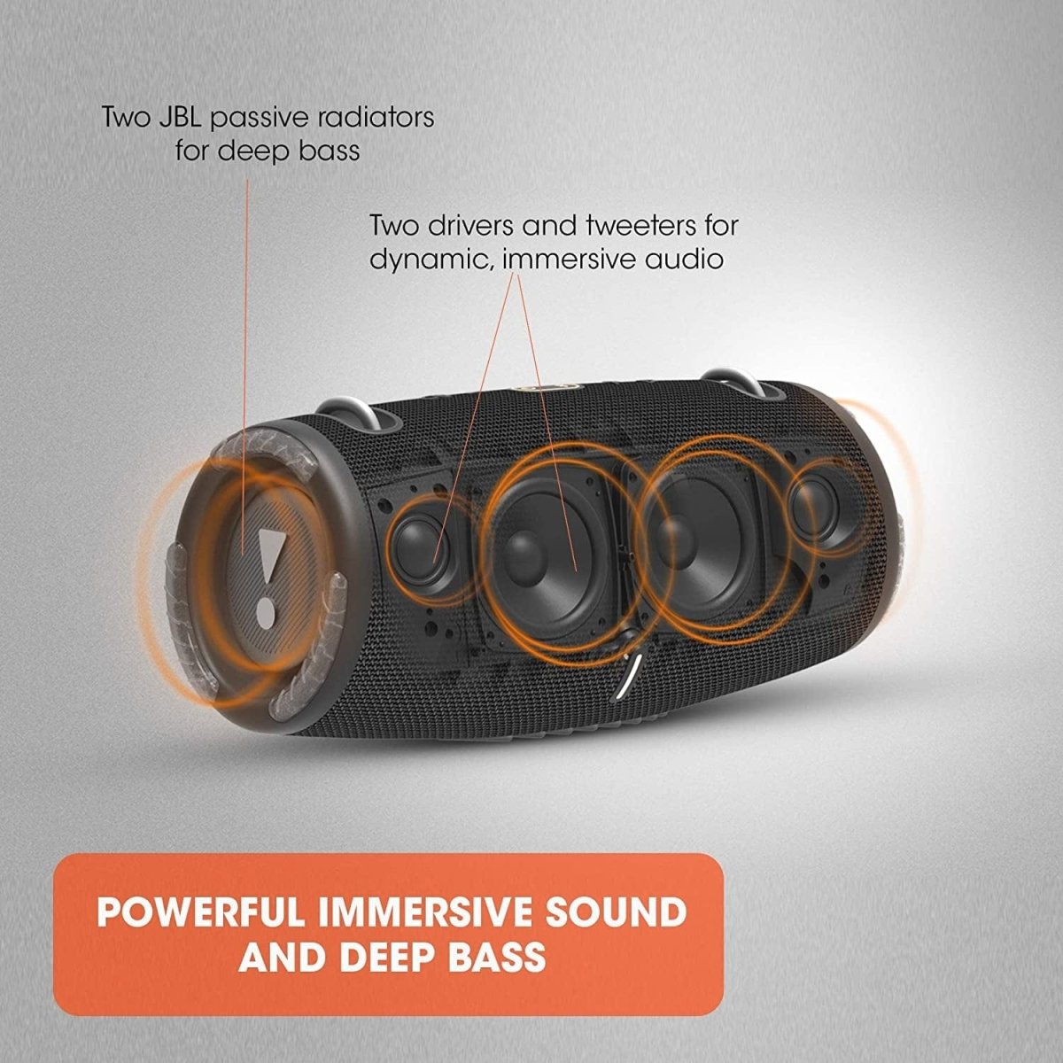 JBL Xtreme 3 Portable Bluetooth Speaker With Rechargeable Battery And Carry Strap - Black | Atlantic Electrics