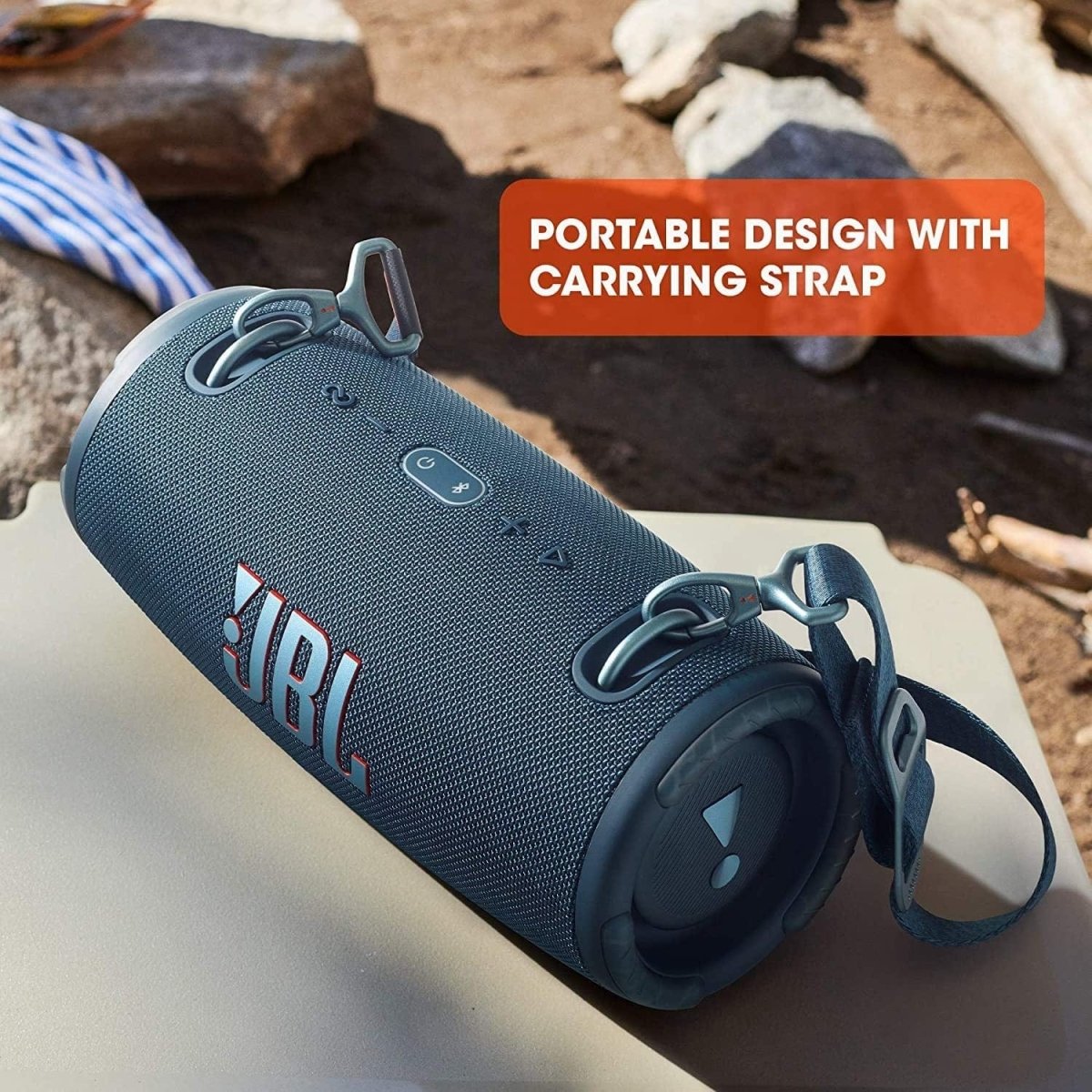 JBL Xtreme 3 Portable Bluetooth Speaker With Rechargeable Battery And Carry Strap - Black | Atlantic Electrics
