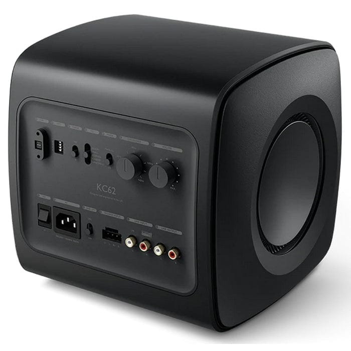 Kef KC62 1000W Ultra Compact Subwoofer - Carbon Black | Atlantic Electrics - 39478112649439 