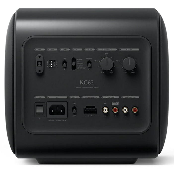 Kef KC62 1000W Ultra Compact Subwoofer - Carbon Black | Atlantic Electrics