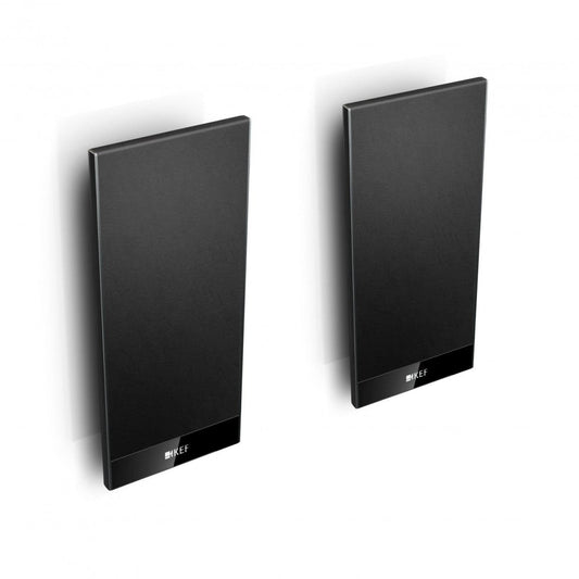 KEF T101 Black 2-Way Satellite Speaker System (Pair) including Wall Brackets | Atlantic Electrics