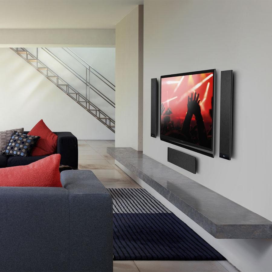 KEF T101C Black Thin Centre Speaker, Supplied With Desk Stand | Atlantic Electrics - 39478113566943 