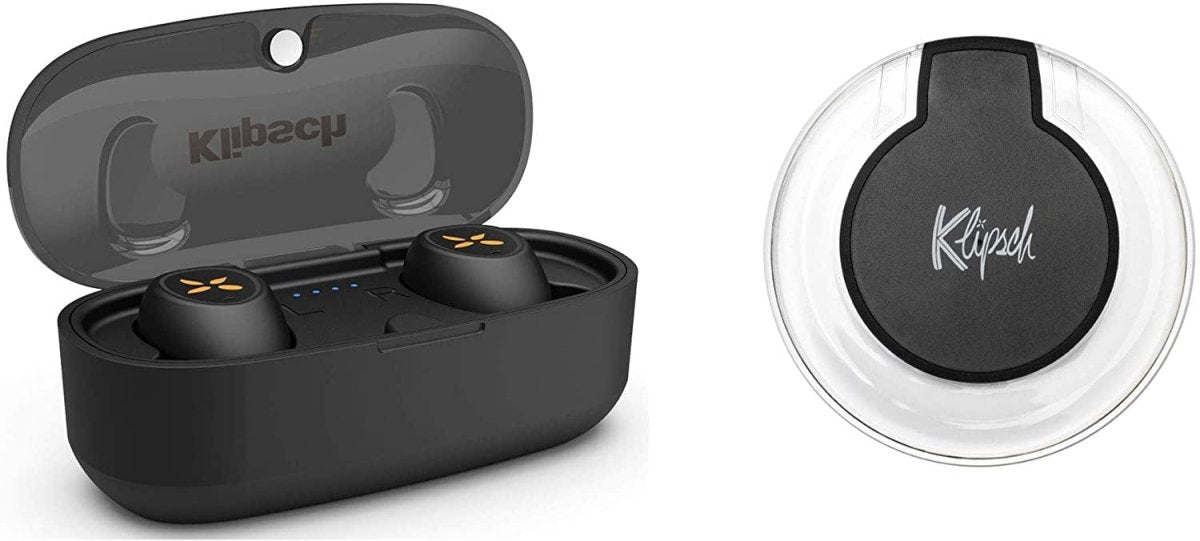 Klipsch S1 True Wireless Bluetooth Earphones With Charging Case and Wireless Charging Pad - Black - Atlantic Electrics