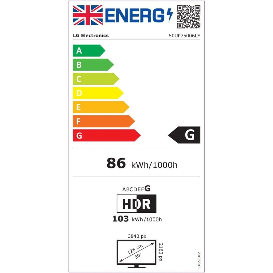 LG 50UP75006LF (2021) LED HDR 4K Ultra HD Smart TV, 50 inch with Freeview Play-Freesat HD, Ceramic Black | Atlantic Electrics