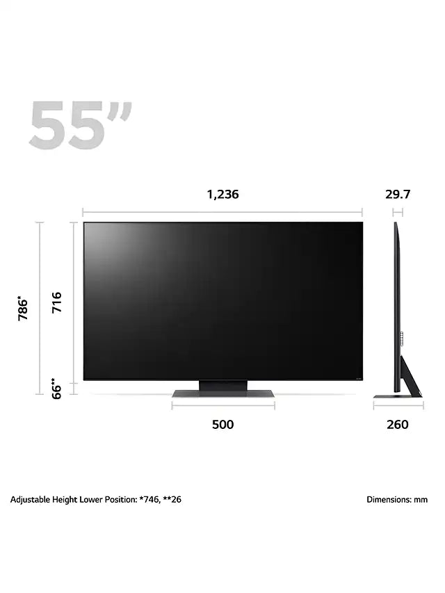 LG 55QNED816RE (2023) QNED HDR 4K Ultra HD Smart TV, 55 inch with Freeview Play/Freesat HD - Ashed Blue | Atlantic Electrics