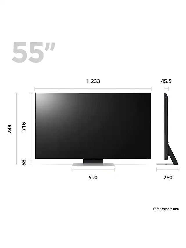 LG 55QNED866RE (2023) QNED MiniLED HDR 4K Ultra HD Smart TV, 55 inch with Freeview Play/Freesat HD - Ashed Blue | Atlantic Electrics - 40464351527135 