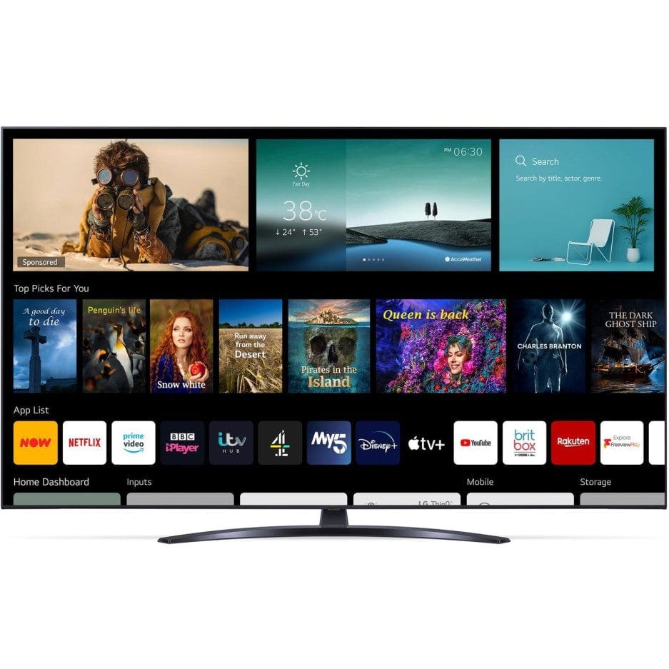 LG 55UP81006LR (2021) LED HDR 4K Ultra HD Smart TV, 55 inch with Freeview Play-Freesat HD, Black - Atlantic Electrics - 39478144958687 
