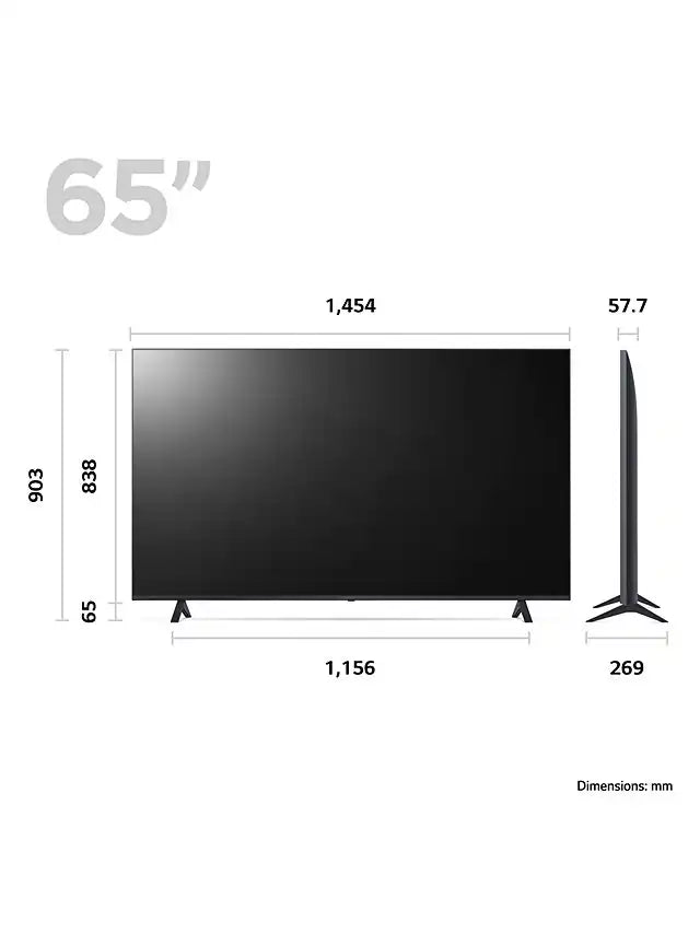 LG 65UR78006LK (2023) LED HDR 4K Ultra HD Smart TV, 65 inch with Freeview Play/Freesat HD - Dark Iron Grey - Atlantic Electrics - 40464352608479 