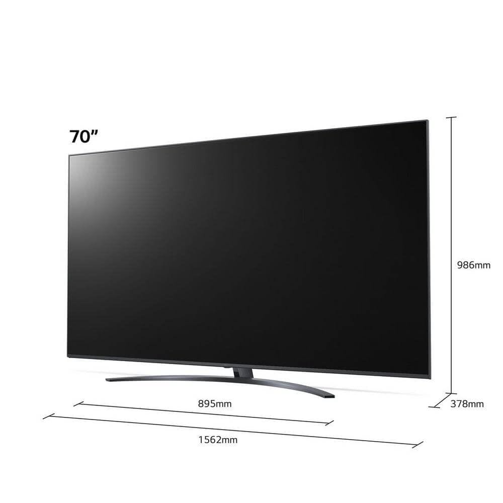 LG 70UP81006LR (2021) LED HDR 4K Ultra HD Smart TV, 70 inch with Freeview Play-Freesat HD, Black | Atlantic Electrics