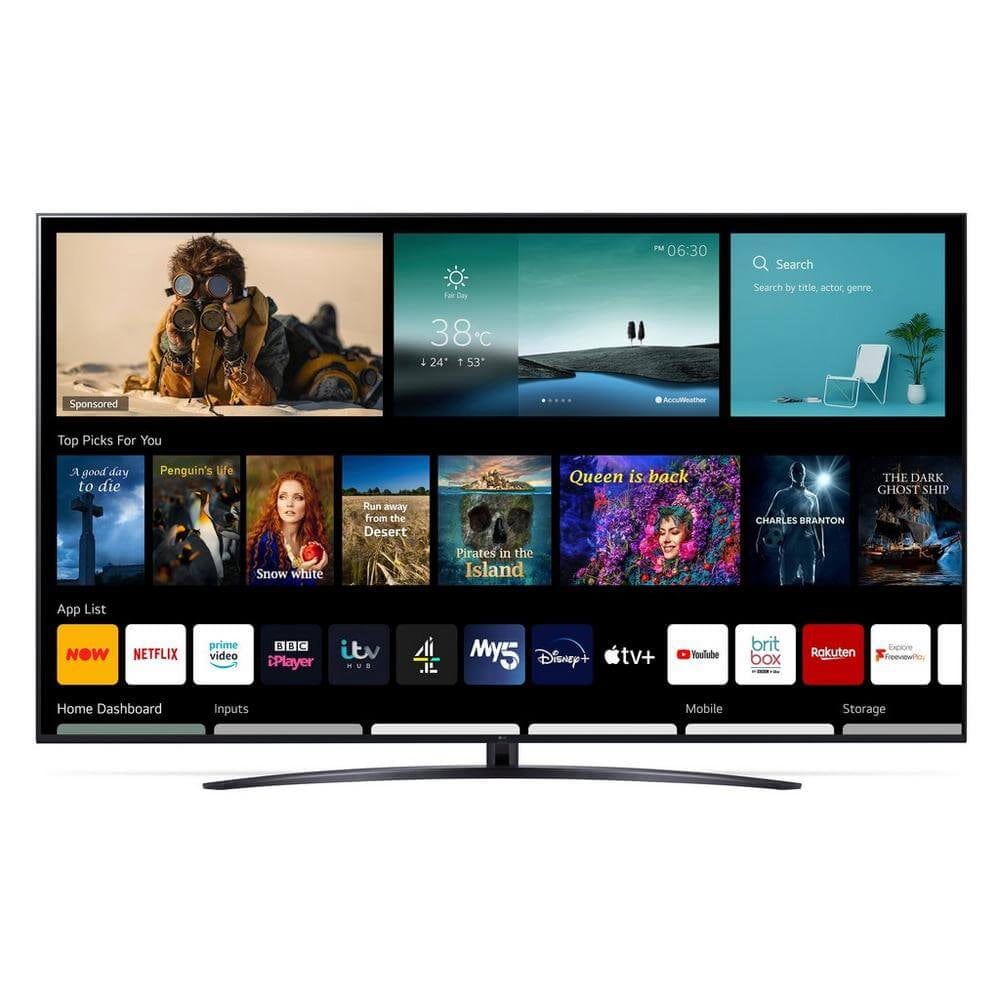 LG 70UP81006LR (2021) LED HDR 4K Ultra HD Smart TV, 70 inch with Freeview Play-Freesat HD, Black - Atlantic Electrics