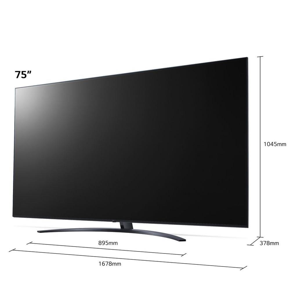 LG 75UP81006LR (2021) LED HDR 4K Ultra HD Smart TV, 75 inch with Freeview Play-Freesat HD, Black | Atlantic Electrics - 39478151577823 