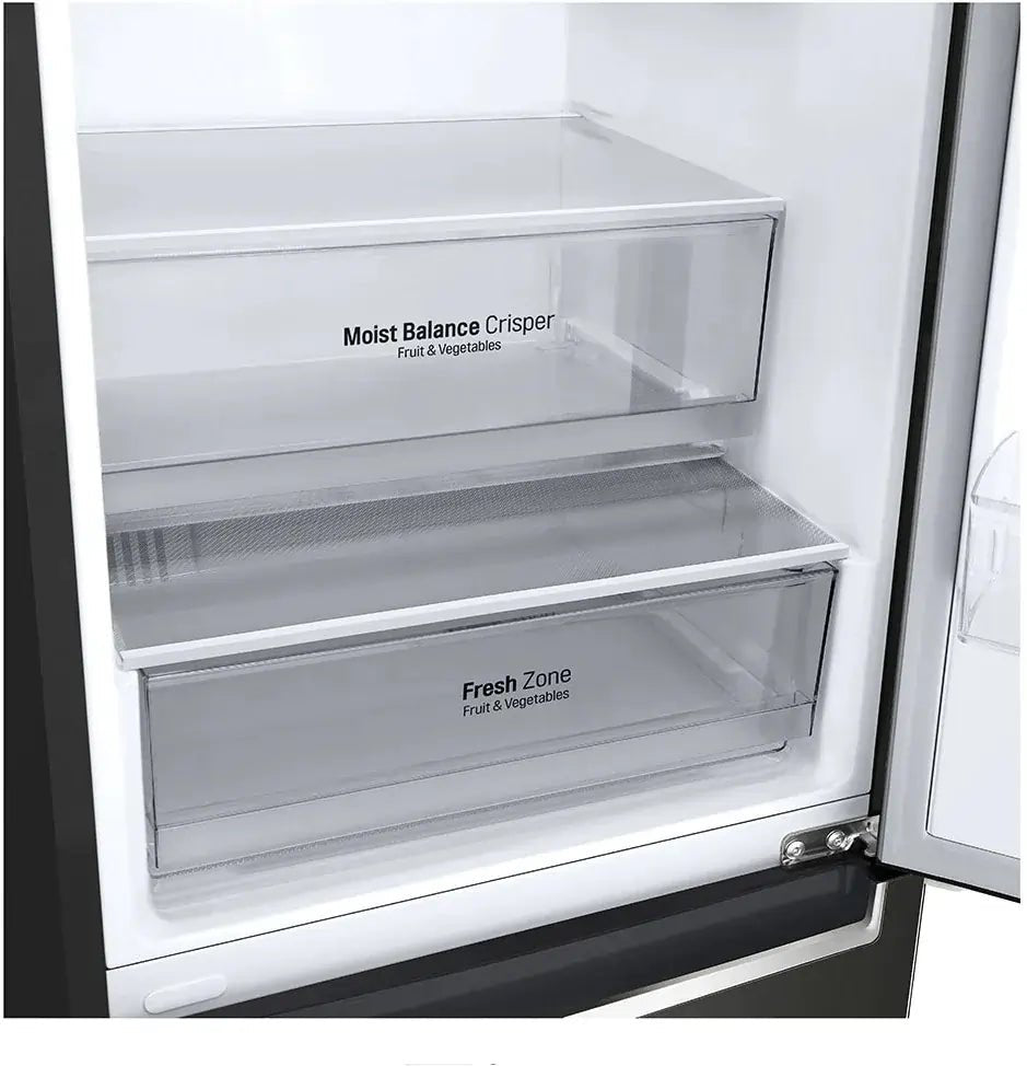 LG GBF61BLHEN 59.5cm 70/30 Freestanding Frost Free Fridge Freezer - Black | Atlantic Electrics - 40199558889695 