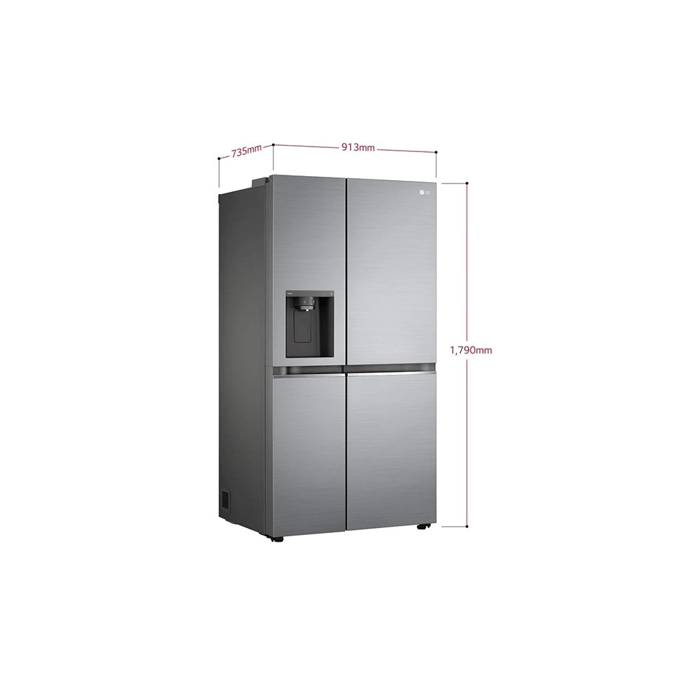 LG NatureFRESH™ GSLV71PZTF Non-Plumbed Total No Frost American Fridge Freezer - Steel | Atlantic Electrics - 39478157082847 