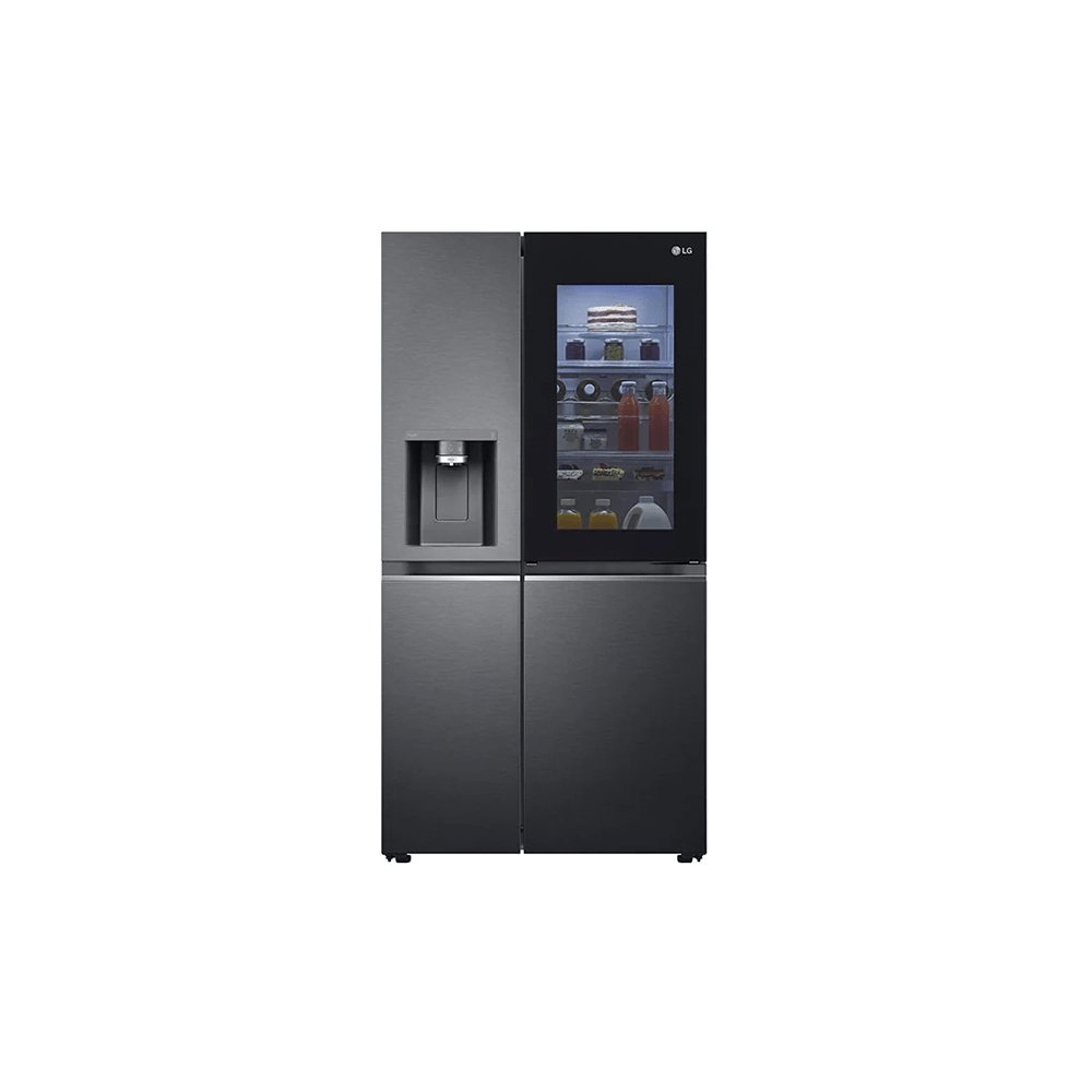 LG GSXV90MCAE 635 Litre Frost Free Plumbed American Style Fridge Freezer, 91.3cm Wide - Matte Black | Atlantic Electrics - 39478157836511 