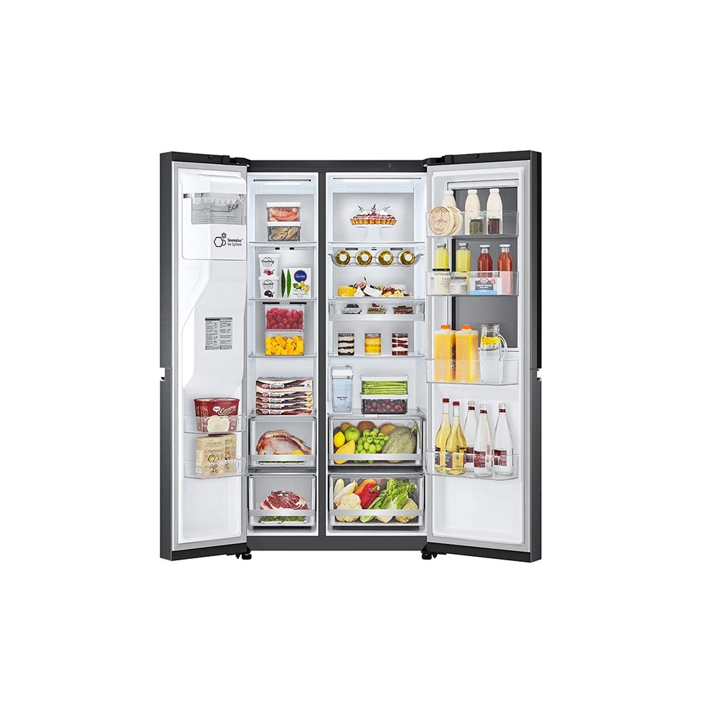 LG GSXV90MCAE 635 Litre Frost Free Plumbed American Style Fridge Freezer, 91.3cm Wide - Matte Black | Atlantic Electrics - 39478157934815 