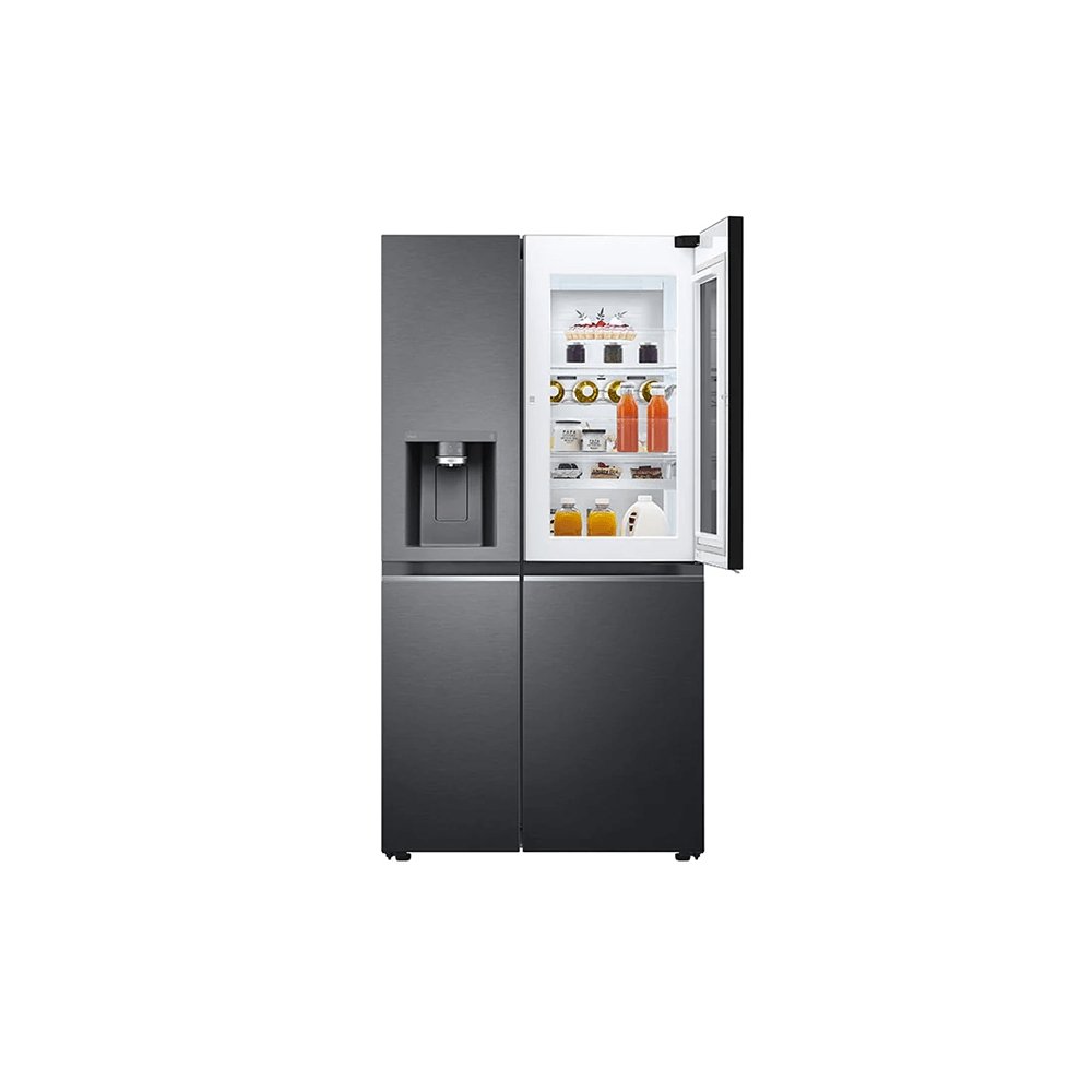 LG GSXV90MCAE 635 Litre Frost Free Plumbed American Style Fridge Freezer, 91.3cm Wide - Matte Black | Atlantic Electrics - 39478157902047 