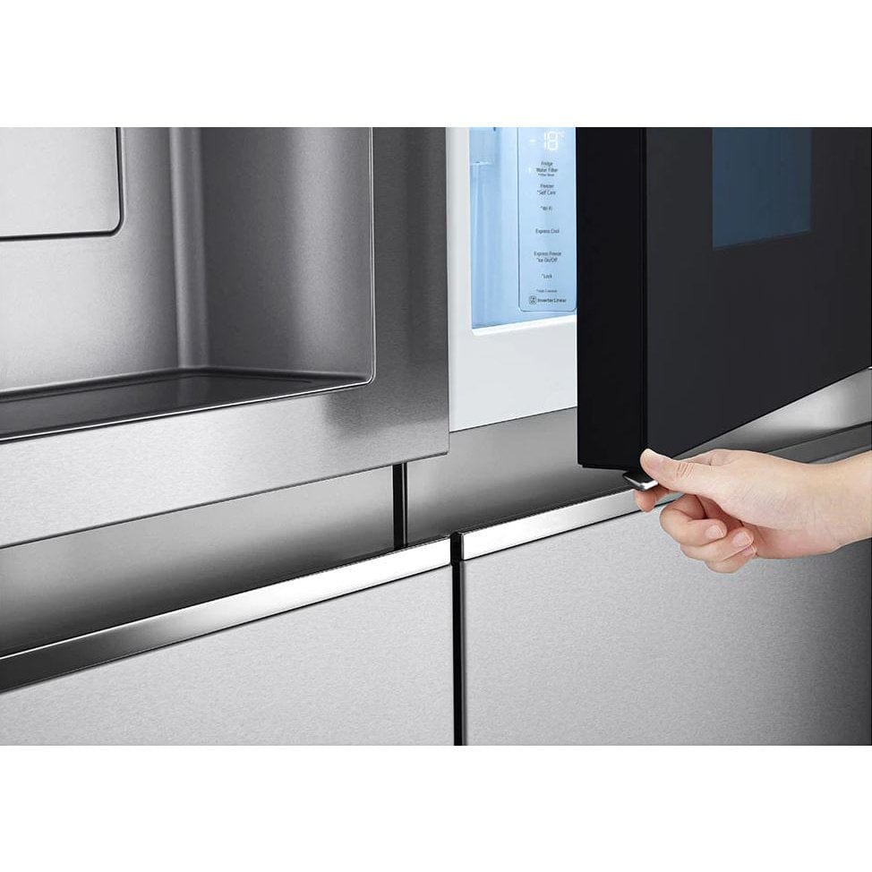 LG InstaView GSXV90BSAE Plumbed American-Style Smart Fridge Freezer - Stainless Steel | Atlantic Electrics - 39478159540447 