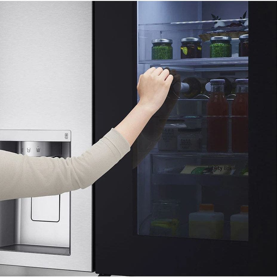 LG InstaView GSXV90BSAE Plumbed American-Style Smart Fridge Freezer - Stainless Steel | Atlantic Electrics - 39478159442143 