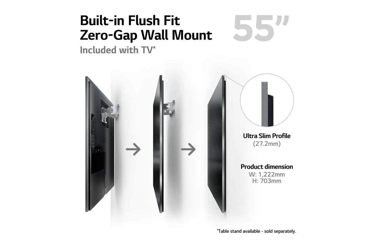 LG OLED55G36LA (2023) OLED HDR 4K Ultra HD Smart TV, 55 inch with Freeview Play/Freesat HD, Dolby Atmos & One Wall Design - Titanium Grey | Atlantic Electrics