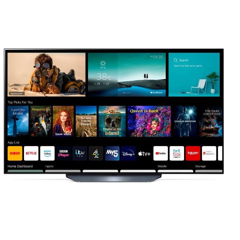 LG OLED65B16LA (2021) OLED HDR 4K Ultra HD Smart TV, 65 inch with Freeview Play-Freesat HD & Dolby Atmos, Black | Atlantic Electrics