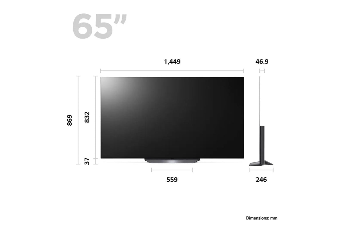 LG OLED65B36LA (2023) OLED HDR 4K Ultra HD Smart TV, 65 inch with Freeview Play/Freesat HD & Dolby Atmos - Black | Atlantic Electrics