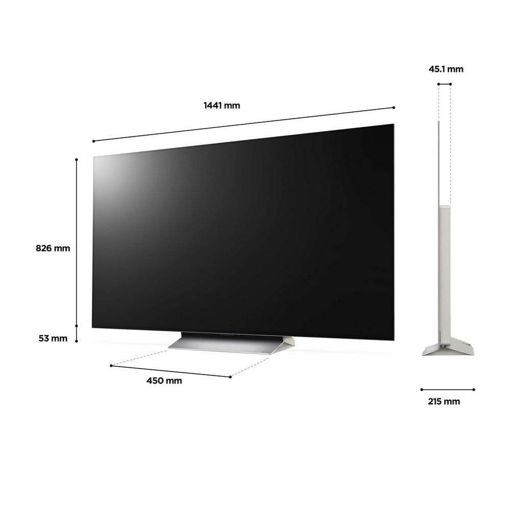 LG OLED65C26LDAEK 65" 4K OLED Smart TV, 144.1cm Wide - Black | Atlantic Electrics - 39478162292959 