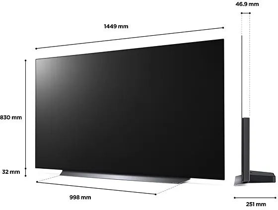 LG OLED65CS6LA (2022) OLED HDR 4K Ultra HD Smart TV, 65 inch with Freeview HD/Freesat HD & Dolby Atmos, Black | Atlantic Electrics - 40157520101599 