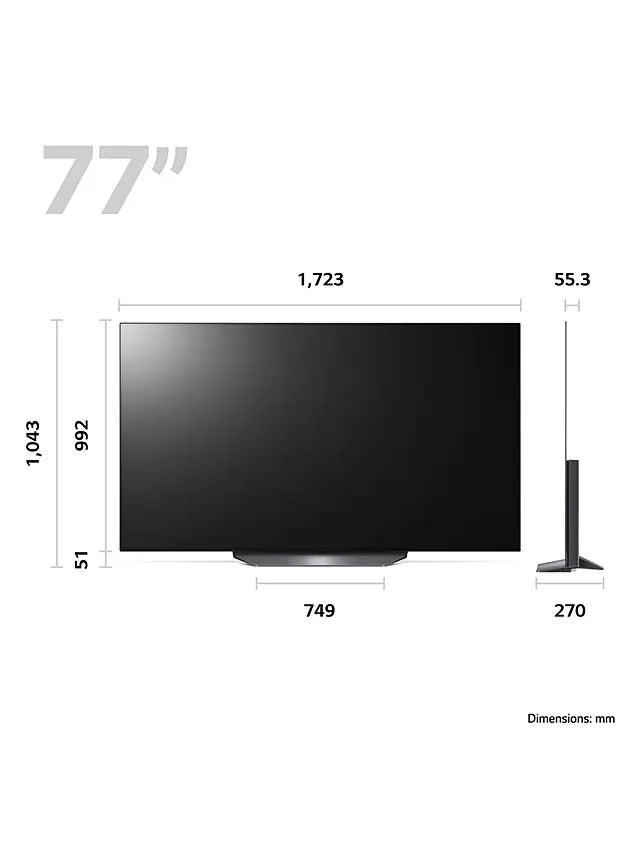 LG OLED77B36LA (2023) OLED HDR 4K Ultra HD Smart TV, 77 inch with Freeview Play/Freesat HD & Dolby Atmos - Black | Atlantic Electrics - 40452204167391 