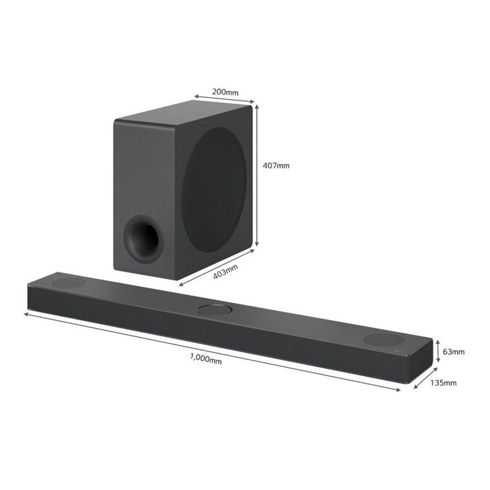 LG S80QYDGBRLLK 3.1.3Ch Soundbar, 100.0cm Wide - Black | Atlantic Electrics - 39478164947167 