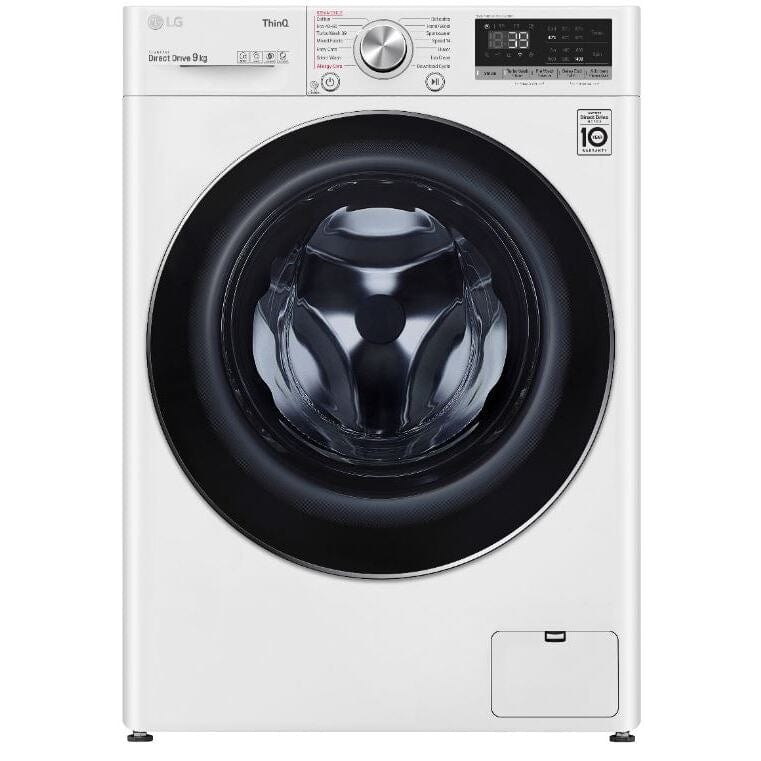 LG V9 F4V909WTSE Wifi Connected 9Kg Washing Machine with 1400 rpm - White - Atlantic Electrics - 39478170386655 