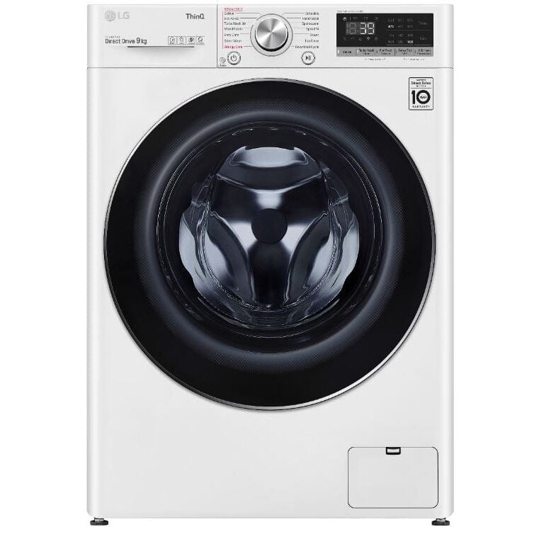 LG V9 F4V909WTSE Wifi Connected 9Kg Washing Machine with 1400 rpm - White | Atlantic Electrics