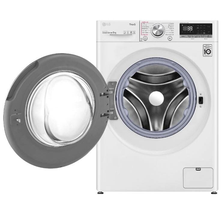 LG V9 F4V909WTSE Wifi Connected 9Kg Washing Machine with 1400 rpm - White - Atlantic Electrics - 39478170616031 