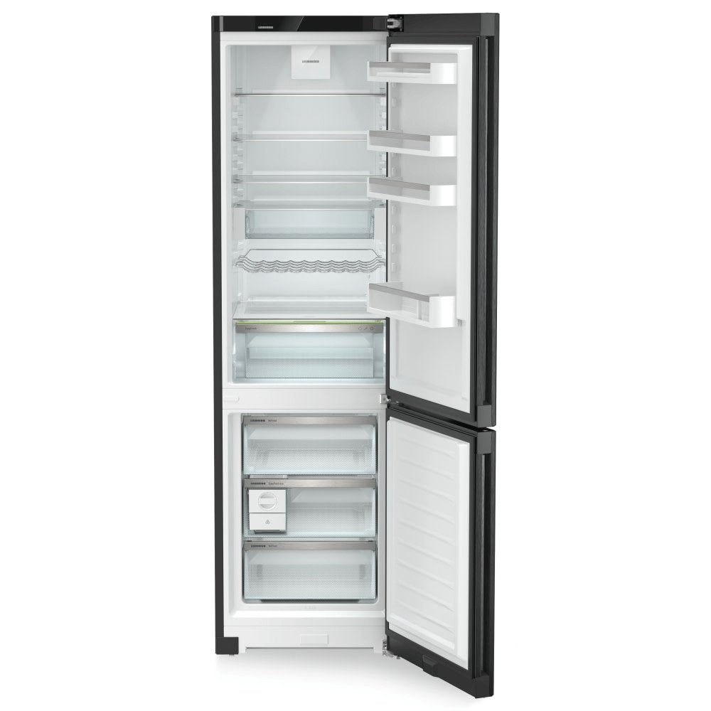 Liebherr CNBDD5733 Plus 371 Litre Combined Fridge- Freezer with EasyFresh and NoFrost- 59.7cm Wide- Black Steel | Atlantic Electrics