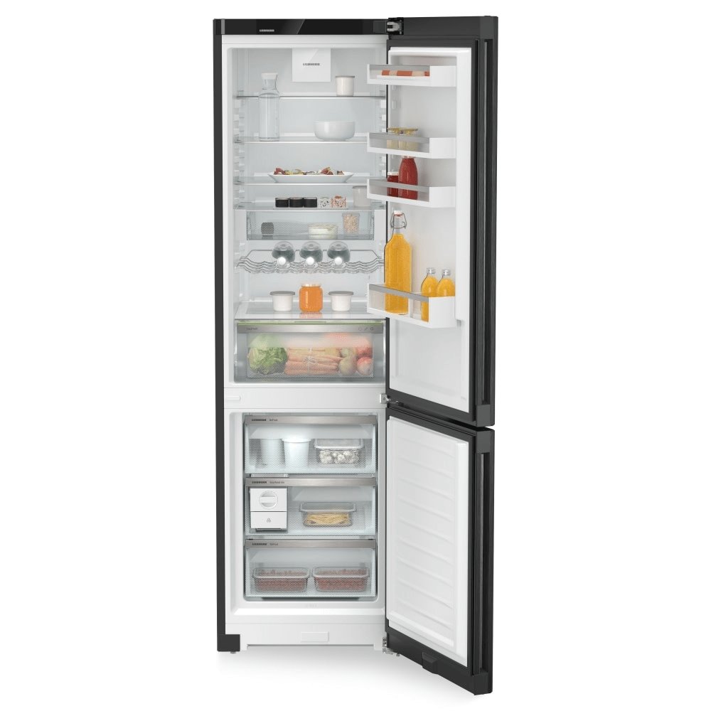 Liebherr CNBDD5733 Plus 371 Litre Combined Fridge- Freezer with EasyFresh and NoFrost- 59.7cm Wide- Black Steel | Atlantic Electrics