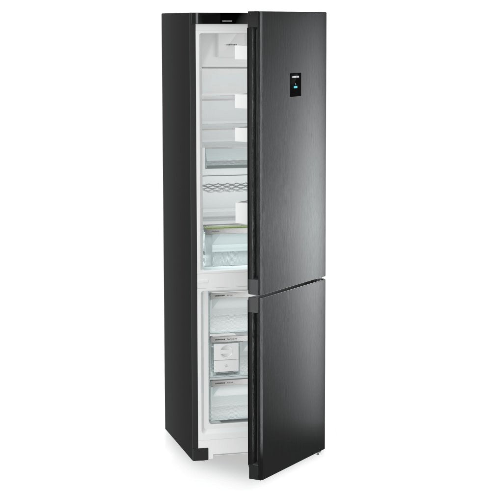 Liebherr CNBDD5733 Plus 371 Litre Combined Fridge- Freezer with EasyFresh and NoFrost- 59.7cm Wide- Black Steel | Atlantic Electrics