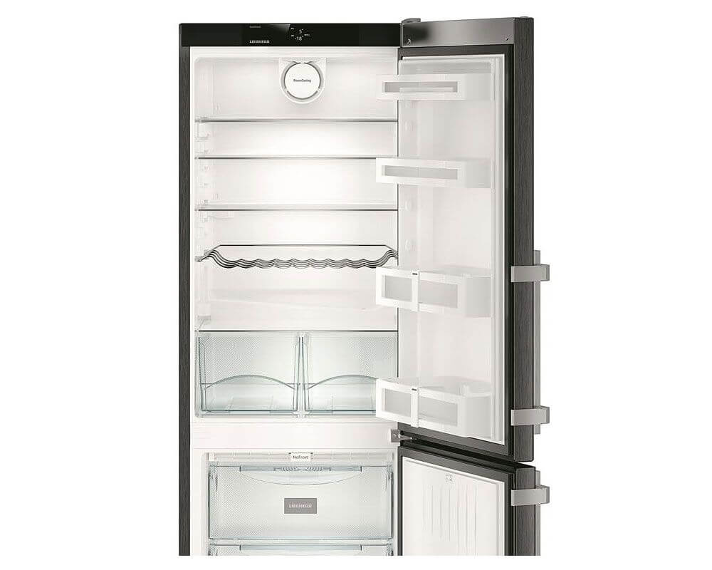 Liebherr CNBS3915 350 Litre Comfort Freestanding Fridge Freezer with NoFrost- 60cm Wide- BlackSteel | Atlantic Electrics - 39478171566303 