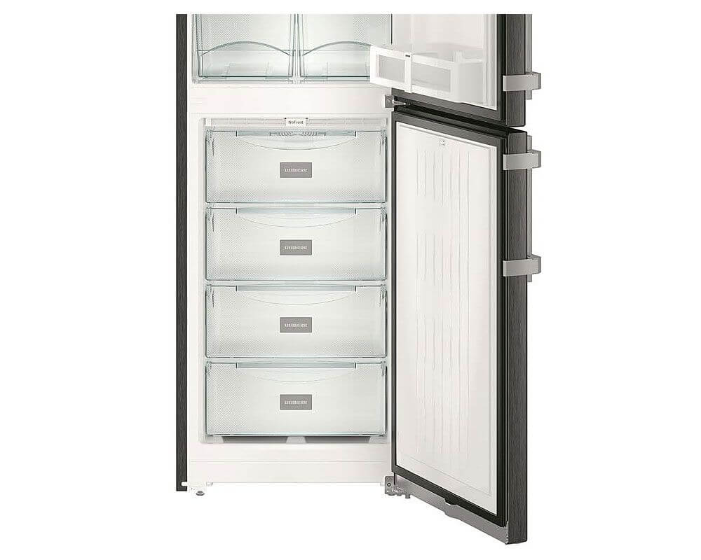 Liebherr CNBS3915 350 Litre Comfort Freestanding Fridge Freezer with NoFrost- 60cm Wide- BlackSteel | Atlantic Electrics - 39478171599071 