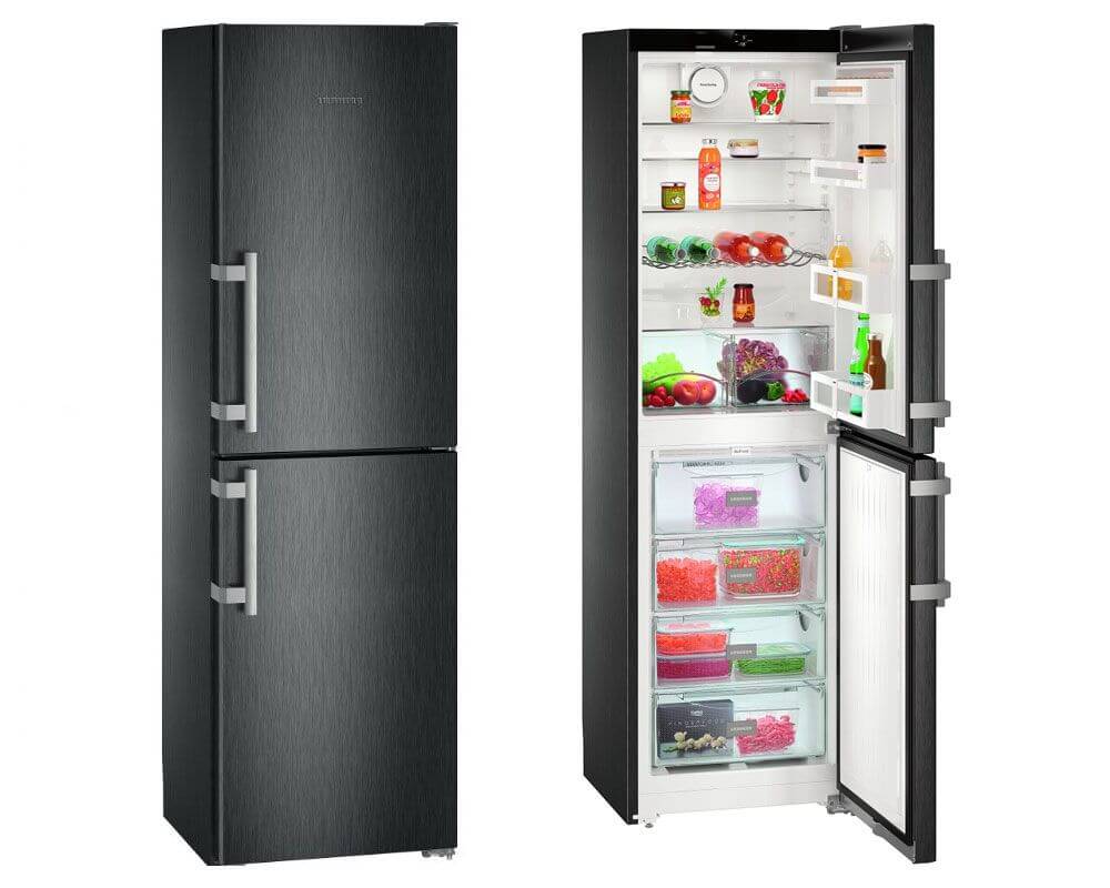 Liebherr CNBS3915 350 Litre Comfort Freestanding Fridge Freezer with NoFrost- 60cm Wide- BlackSteel | Atlantic Electrics