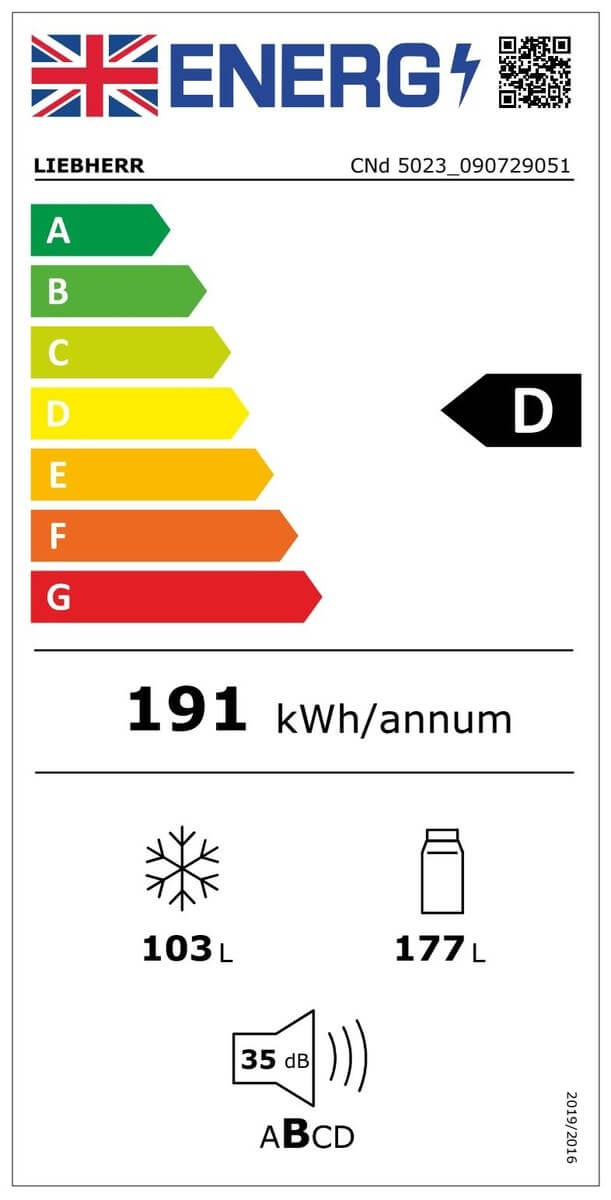 Liebherr CND5023 Wifi Connected 280 Litres 50/50 Frost Free Fridge Freezer White | Atlantic Electrics - 39478173630687 